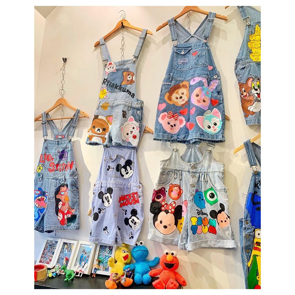 Painted denim overalls | VR Twin Shop